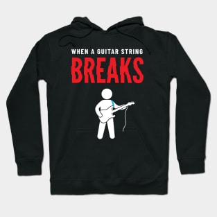 When A Guitar String Breaks Dark Theme Hoodie